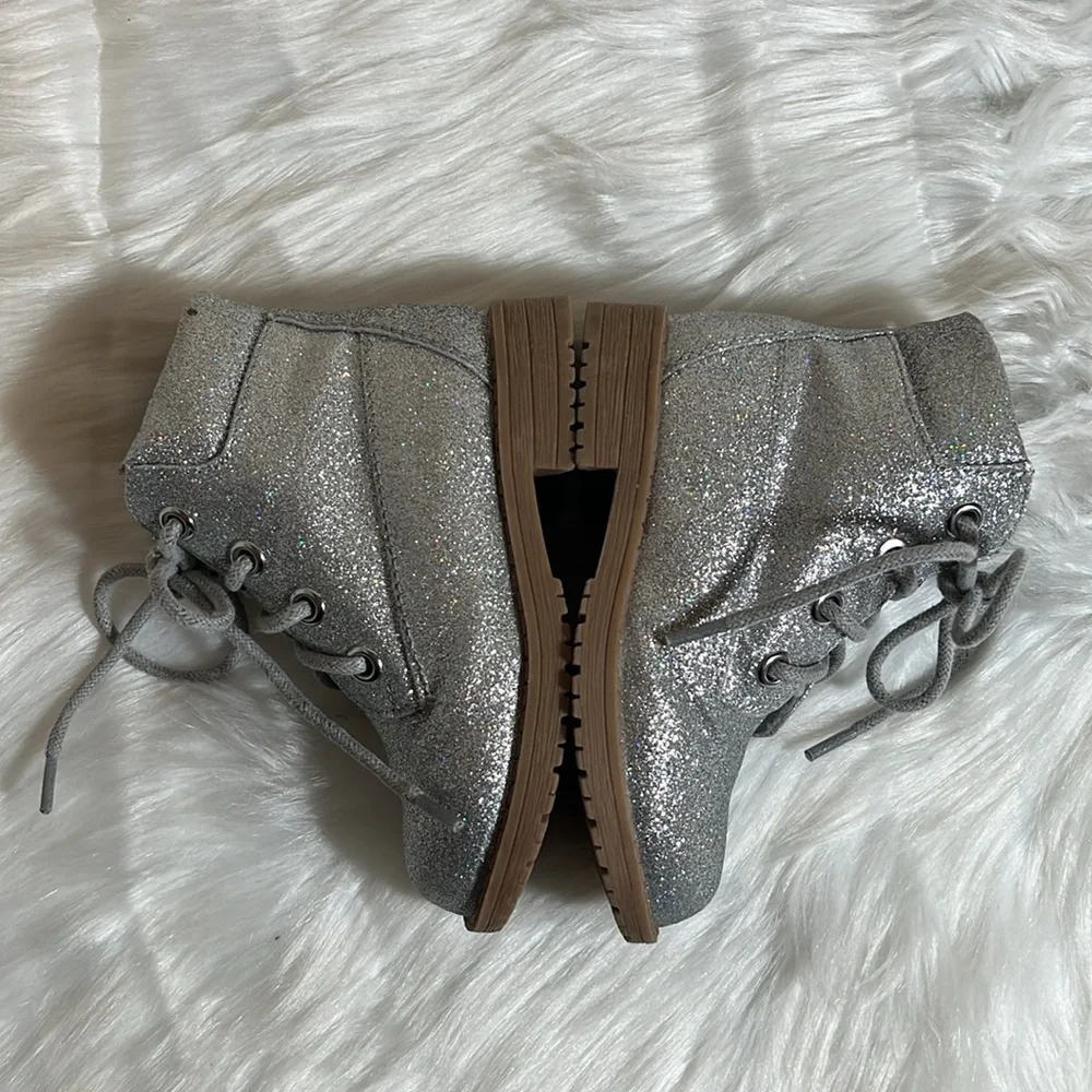Mia Silver Glitter Lace Toddler Boots